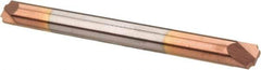 Accupro - 0.02" Radius, 1/8" Mill Diam, 2 Flute Solid Carbide Corner Rounding End Mill - Double End, TiCN Finish, 1-1/2" OAL, 1/8" Shank Diam - Eagle Tool & Supply