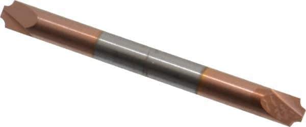 Accupro - 0.046" Radius, 3/16" Mill Diam, 2 Flute Solid Carbide Corner Rounding End Mill - Double End, TiCN Finish, 2" OAL, 3/16" Shank Diam - Eagle Tool & Supply