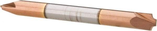 Accupro - 0.05" Radius, 3/16" Mill Diam, 2 Flute Solid Carbide Corner Rounding End Mill - Double End, TiCN Finish, 2" OAL, 3/16" Shank Diam - Eagle Tool & Supply