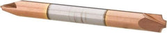 Accupro - 0.05" Radius, 3/16" Mill Diam, 2 Flute Solid Carbide Corner Rounding End Mill - Double End, TiCN Finish, 2" OAL, 3/16" Shank Diam - Eagle Tool & Supply