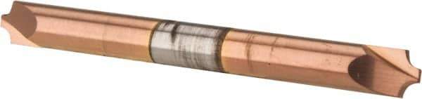 Accupro - 0.062" Radius, 3/16" Mill Diam, 2 Flute Solid Carbide Corner Rounding End Mill - Double End, TiCN Finish, 2" OAL, 3/16" Shank Diam - Eagle Tool & Supply