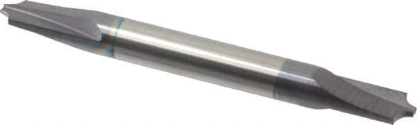 Accupro - 0.085" Radius, 1/4" Mill Diam, 2 Flute Solid Carbide Corner Rounding End Mill - Double End, AlTiN Finish, 2-1/2" OAL, 1/4" Shank Diam - Eagle Tool & Supply