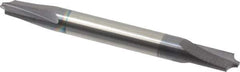 Accupro - 0.085" Radius, 1/4" Mill Diam, 2 Flute Solid Carbide Corner Rounding End Mill - Double End, AlTiN Finish, 2-1/2" OAL, 1/4" Shank Diam - Eagle Tool & Supply