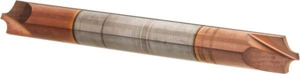 Accupro - 0.094" Radius, 1/4" Mill Diam, 2 Flute Solid Carbide Corner Rounding End Mill - Double End, TiCN Finish, 2-1/2" OAL, 1/4" Shank Diam - Eagle Tool & Supply