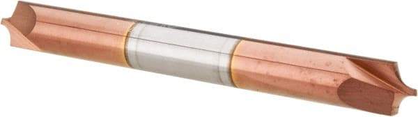 Accupro - 0.1" Radius, 1/4" Mill Diam, 2 Flute Solid Carbide Corner Rounding End Mill - Double End, TiCN Finish, 2-1/2" OAL, 1/4" Shank Diam - Eagle Tool & Supply