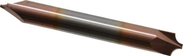 Accupro - 0.118" Radius, 5/16" Mill Diam, 2 Flute Solid Carbide Corner Rounding End Mill - Double End, TiCN Finish, 2-1/2" OAL, 5/16" Shank Diam - Eagle Tool & Supply
