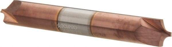 Accupro - 1/8" Radius, 5/16" Mill Diam, 2 Flute Solid Carbide Corner Rounding End Mill - Double End, TiCN Finish, 2-1/2" OAL, 5/16" Shank Diam - Eagle Tool & Supply