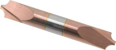 Accupro - 0.14" Radius, 3/8" Mill Diam, 2 Flute Solid Carbide Corner Rounding End Mill - Double End, TiCN Finish, 2-1/2" OAL, 3/8" Shank Diam - Eagle Tool & Supply