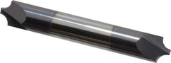 Accupro - 0.14" Radius, 3/8" Mill Diam, 2 Flute Solid Carbide Corner Rounding End Mill - Double End, AlTiN Finish, 2-1/2" OAL, 3/8" Shank Diam - Eagle Tool & Supply