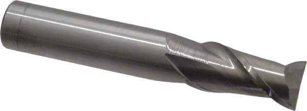 Accupro - 1/2", 2 Flute, Single End, Solid Carbide, 0.01" Corner Radius End Mill - 3" OAL, 40° Helix, Right Hand Flute, 1" LOC, Right Hand Cut - Eagle Tool & Supply