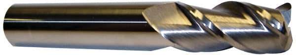 Accupro - 1", 3 Flute, Single End, Solid Carbide, 0.015" Corner Radius End Mill - 4" OAL, 40° Helix, Right Hand Flute, 1-3/4" LOC, Right Hand Cut - Eagle Tool & Supply