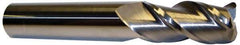 Accupro - 1/2", 2" LOC, 1/2" Shank Diam, 4" OAL, 3 Flute, Solid Carbide Square End Mill - Single End, nACRo Finish, Spiral Flute, 40° Helix, Centercutting, Right Hand Cut, Right Hand Flute - Eagle Tool & Supply