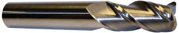 Accupro - 3/4", 3 Flute, Single End, Solid Carbide, 1/8" Corner Radius End Mill - 4" OAL, 40° Helix, Right Hand Flute, 1-1/2" LOC, Right Hand Cut - Eagle Tool & Supply