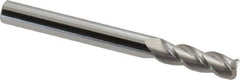 Accupro - 1/4", 3 Flute, Single End, Solid Carbide, 0.045" Corner Radius End Mill - 2-1/2" OAL, 40° Helix, Right Hand Flute, 3/4" LOC, Right Hand Cut - Eagle Tool & Supply