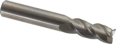 Accupro - 3/8", 3 Flute, Single End, Solid Carbide, 0.015" Corner Radius End Mill - 2-1/2" OAL, 40° Helix, Right Hand Flute, 7/8" LOC, Right Hand Cut - Eagle Tool & Supply