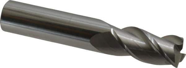 Accupro - 5/8", 3 Flute, Single End, Solid Carbide, 0.03" Corner Radius End Mill - 3-1/2" OAL, 40° Helix, Right Hand Flute, 1-1/4" LOC, Right Hand Cut - Eagle Tool & Supply