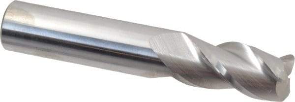 Accupro - 5/8", 3 Flute, Single End, Solid Carbide, 0.09" Corner Radius End Mill - 3-1/2" OAL, 40° Helix, Right Hand Flute, 1-1/4" LOC, Right Hand Cut - Eagle Tool & Supply