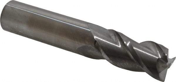 Accupro - 3/4", 3 Flute, Single End, Solid Carbide, 0.03" Corner Radius End Mill - 4" OAL, 40° Helix, Right Hand Flute, 1-1/2" LOC, Right Hand Cut - Eagle Tool & Supply