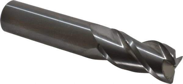 Accupro - 3/4", 3 Flute, Single End, Solid Carbide, 0.045" Corner Radius End Mill - 4" OAL, 40° Helix, Right Hand Flute, 1-1/2" LOC, Right Hand Cut - Eagle Tool & Supply