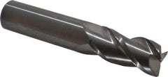Accupro - 3/4", 3 Flute, Single End, Solid Carbide, 0.045" Corner Radius End Mill - 4" OAL, 40° Helix, Right Hand Flute, 1-1/2" LOC, Right Hand Cut - Eagle Tool & Supply