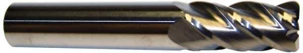Accupro - 1", 4 Flute, Single End, Solid Carbide, 0.015" Corner Radius End Mill - 6" OAL, 40° Helix, Right Hand Flute, 3" LOC, Right Hand Cut - Eagle Tool & Supply