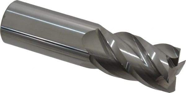 Accupro - 1", 4 Flute, Single End, Solid Carbide, 0.01" Corner Radius End Mill - 4" OAL, 40° Helix, Right Hand Flute, 1-3/4" LOC, Right Hand Cut - Eagle Tool & Supply