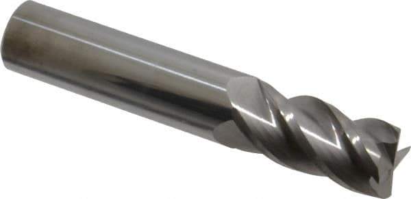 Accupro - 5/8", 4 Flute, Single End, Solid Carbide, 0.01" Corner Radius End Mill - 3-1/2" OAL, 40° Helix, Right Hand Flute, 1-1/4" LOC, Right Hand Cut - Eagle Tool & Supply