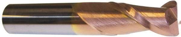 Accupro - 5/8", 2 Flute, Single End, Solid Carbide, 0.02" Corner Radius End Mill - 3-1/2" OAL, 40° Helix, Right Hand Flute, 1-1/4" LOC, Right Hand Cut - Eagle Tool & Supply