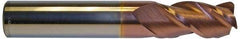 Accupro - 5/8", 3 Flute, Single End, Solid Carbide, 0.045" Corner Radius End Mill - 3-1/2" OAL, 40° Helix, Right Hand Flute, 1-1/4" LOC, Right Hand Cut - Eagle Tool & Supply