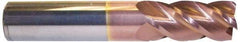 Accupro - 1", 4 Flute, Single End, Solid Carbide, 0.03" Corner Radius End Mill - 5" OAL, 40° Helix, Right Hand Flute, 2-1/4" LOC, Right Hand Cut - Eagle Tool & Supply