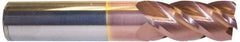 Accupro - 1" Diam 4 Flute Solid Carbide 0.06" Corner Radius End Mill - Eagle Tool & Supply