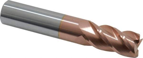 Accupro - 5/8", 4 Flute, Single End, Solid Carbide, 0.01" Corner Radius End Mill - 3-1/2" OAL, 40° Helix, Right Hand Flute, 1-1/4" LOC, Right Hand Cut - Eagle Tool & Supply