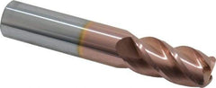 Accupro - 5/8", 4 Flute, Single End, Solid Carbide, 1/8" Corner Radius End Mill - 3-1/2" OAL, 40° Helix, Right Hand Flute, 1-1/4" LOC, Right Hand Cut - Eagle Tool & Supply