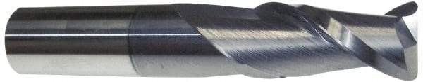 Accupro - 5/8", 2 Flute, Single End, Solid Carbide, 1/8" Corner Radius End Mill - 3-1/2" OAL, 40° Helix, Right Hand Flute, 1-1/4" LOC, Right Hand Cut - Eagle Tool & Supply