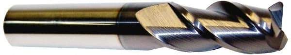 Accupro - 5/8", 3 Flute, Single End, Solid Carbide, 0.09" Corner Radius End Mill - 3-1/2" OAL, 40° Helix, Right Hand Flute, 1-1/4" LOC, Right Hand Cut - Eagle Tool & Supply