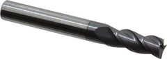 Accupro - 5/16", 3 Flute, Single End, Solid Carbide, 0.015" Corner Radius End Mill - 2-1/2" OAL, 40° Helix, Right Hand Flute, 3/4" LOC, Right Hand Cut - Eagle Tool & Supply