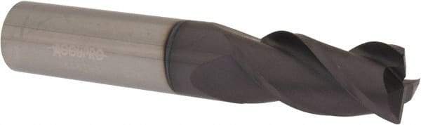 Accupro - 5/8", 3 Flute, Single End, Solid Carbide, 0.03" Corner Radius End Mill - 3-1/2" OAL, 40° Helix, Right Hand Flute, 1-1/4" LOC, Right Hand Cut - Eagle Tool & Supply