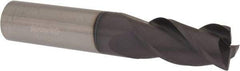 Accupro - 5/8", 3 Flute, Single End, Solid Carbide, 0.03" Corner Radius End Mill - 3-1/2" OAL, 40° Helix, Right Hand Flute, 1-1/4" LOC, Right Hand Cut - Eagle Tool & Supply