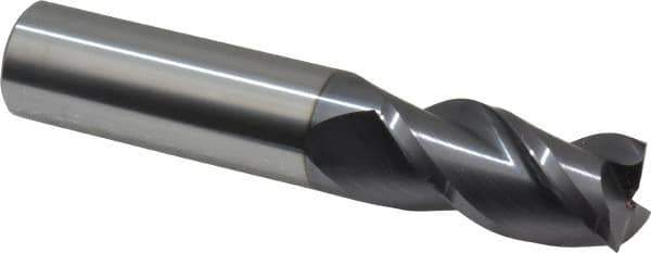 Accupro - 3/4", 3 Flute, Single End, Solid Carbide, 0.015" Corner Radius End Mill - 4" OAL, 40° Helix, Right Hand Flute, 1-1/2" LOC, Right Hand Cut - Eagle Tool & Supply