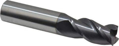 Accupro - 3/4", 3 Flute, Single End, Solid Carbide, 0.015" Corner Radius End Mill - 4" OAL, 40° Helix, Right Hand Flute, 1-1/2" LOC, Right Hand Cut - Eagle Tool & Supply