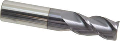 Accupro - 3/4", 3 Flute, Single End, Solid Carbide, 0.03" Corner Radius End Mill - 4" OAL, 40° Helix, Right Hand Flute, 1-1/2" LOC, Right Hand Cut - Eagle Tool & Supply