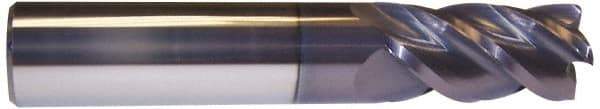 Accupro - 5/16", 4 Flute, Single End, Solid Carbide, 0.02" Corner Radius End Mill - 3" OAL, 40° Helix, Right Hand Flute, 1-1/8" LOC, Right Hand Cut - Eagle Tool & Supply