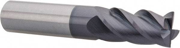 Accupro - 5/8", 4 Flute, Single End, Solid Carbide, 0.01" Corner Radius End Mill - 3-1/2" OAL, 40° Helix, Right Hand Flute, 1-1/4" LOC, Right Hand Cut - Eagle Tool & Supply