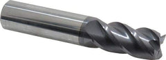 Accupro - 3/4", 4 Flute, Single End, Solid Carbide, 0.01" Corner Radius End Mill - 4" OAL, 40° Helix, Right Hand Flute, 1-1/2" LOC, Right Hand Cut - Eagle Tool & Supply