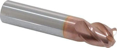 Accupro - 1/2", 4 Flute, Single End, Solid Carbide, 0.09" Corner Radius End Mill - 2-1/2" OAL, 40° Helix, Right Hand Flute, 5/8" LOC, Right Hand Cut - Eagle Tool & Supply