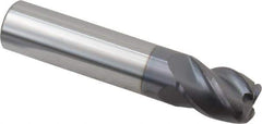 Accupro - 1/2", 4 Flute, Single End, Solid Carbide, 0.09" Corner Radius End Mill - 2-1/2" OAL, 40° Helix, Right Hand Flute, 5/8" LOC, Right Hand Cut - Eagle Tool & Supply