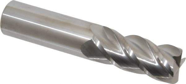 Accupro - 1", 4 Flute, Single End, Solid Carbide, 0.06" Corner Radius End Mill - 5" OAL, 40° Helix, Right Hand Flute, 2-1/4" LOC, Right Hand Cut - Eagle Tool & Supply