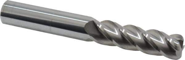 Accupro - 5/8", 4 Flute, Single End, Solid Carbide, 1/8" Corner Radius End Mill - 4-5/8" OAL, 40° Helix, Right Hand Flute, 2-1/8" LOC, Right Hand Cut - Eagle Tool & Supply