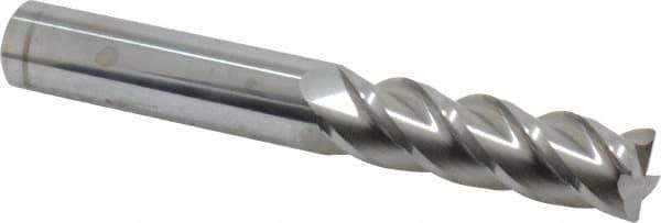 Accupro - 5/8", 4 Flute, Single End, Solid Carbide, 0.03" Corner Radius End Mill - 4-5/8" OAL, 40° Helix, Right Hand Flute, 2-1/8" LOC, Right Hand Cut - Eagle Tool & Supply