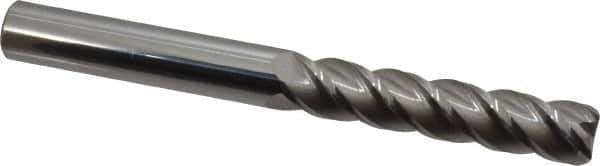 Accupro - 5/8", 4 Flute, Single End, Solid Carbide, 0.03" Corner Radius End Mill - 6" OAL, 40° Helix, Right Hand Flute, 3" LOC, Right Hand Cut - Eagle Tool & Supply